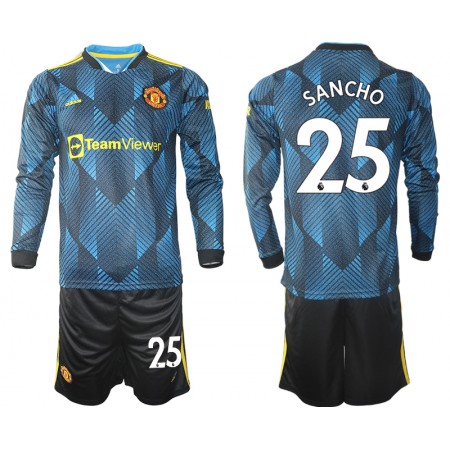 Fußballtrikots Manchester United Jadon Sancho 25 Kinder 2021-2022 Langarm 3rd trikot kaufen